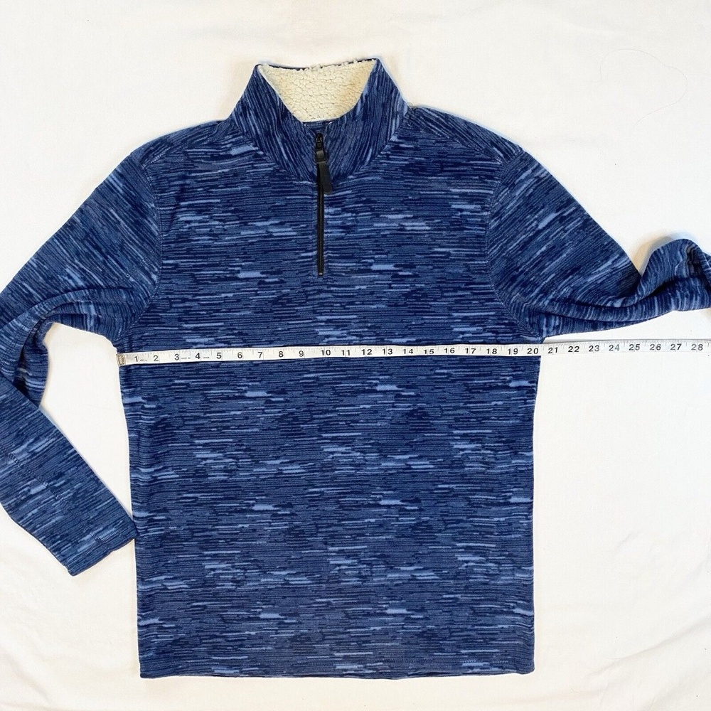 TALLWOODS Men 1/4 Zip Sweatshirt Size M Sherpa Fleece Collar Blue Active Hike - Picture 2 of 14